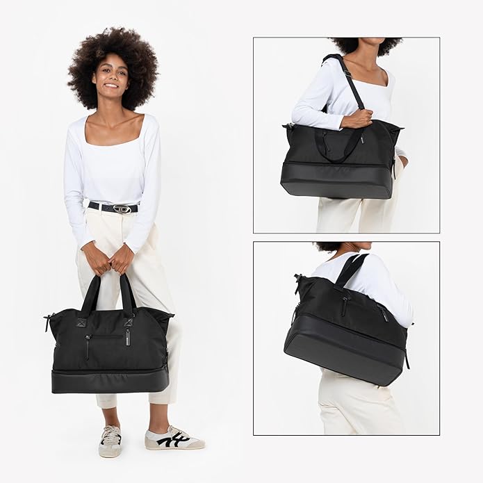 Sherpani Boston, Anti Theft Weekender Bags, Travel Duffel Bag, Carry On Tote Bag with Removable Shoe Bottom Compartment