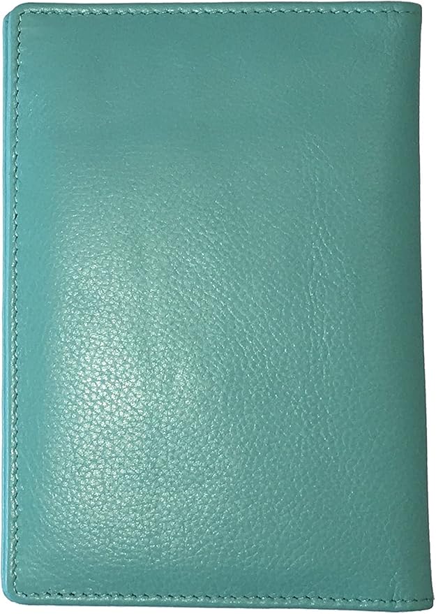 Personalized Monogrammed Turquoise Leather RFID Passport Wallet