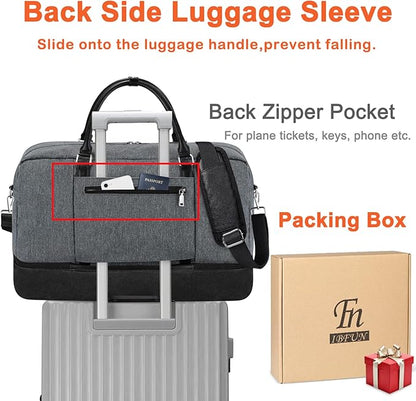 IBFUN Weekender Bags for Women, 21" Weekender Travel Bag, Travel Duffle Bag with Shoe Compartment Carry on Overnight Duffel Bag for Weekend Travel Business Trip, 3PCS