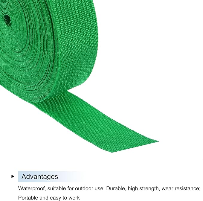 MECCANIXITY Lightweight Polypropylene Webbing Strap 2" 25 Yard Backpack Strapping Band Mint Green for Outdoor Luggage Cargo Straps
