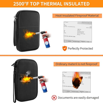 JUNDUN Family Passport Holder,Upgraded Material RFID Blocking Fireproof Travel Passport Wallet with 2 Pockets,Travel Document Organizer Case for Passport,Card and Money