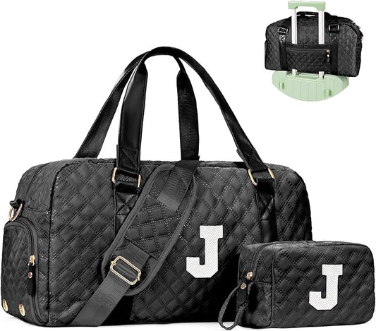 Travel Bags, Gifts for Friends Female Women, Initial Travel Duffel Bag, Gym Bag, Personalized Weekender Bag, Friend Wedding Girlfriend Birthday Gifts for Teen Girls, Graduation Gifts
