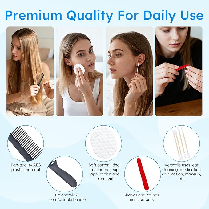 Hygiene Kits and Bulk Convenience Kits Feature Double-Sealed Individual Packaging. Personal Hygiene Kits are Suitable for Hotels, Camping, Home Use, and Travel (50-Pack)