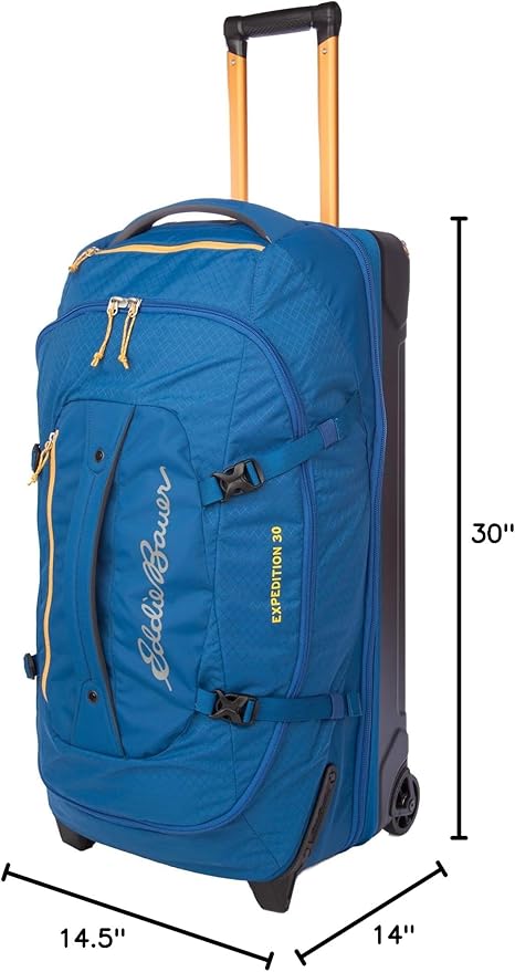 Eddie Bauer Expedition 30 Duffel 2.0 - Lightweight Travel Luggage Made From Rugged Polycarbonate and Nylon, True Blue