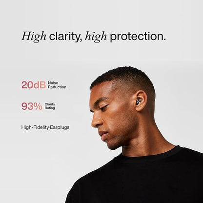 Hears Ear Plugs for Noise Protection - ConcertEarplugs, 20dB SNR Sound Reduction, for Sleeping Noise Cancelling - Silver Night, White, XS, S, M, L