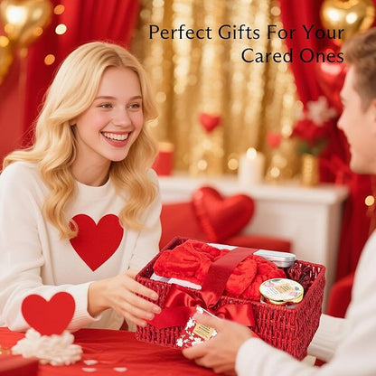 Christmas Gifts for Women - 27 Pcs Bath and Body Gifts Basket Set - Rose Spa Gifts Set Skin Care Set for Women, Gift Baskets Set for Mothers Day Mom | Gifts for Birthday, Valentines Day