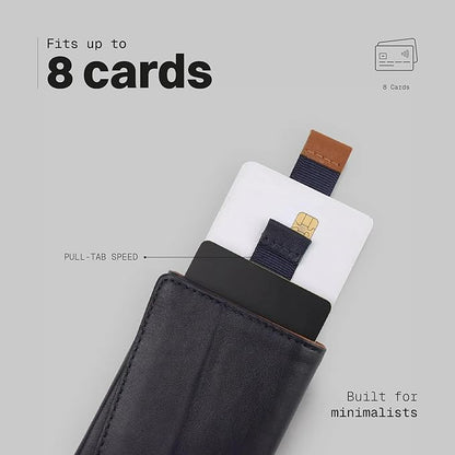 The Frenchie Co. - Speed Wallet Mini - Ultra-Slim RFID Blocking Card Holder - Full-Grain Italian Leather Minimalist Front Pocket Wallet - Quick-Access Pull Tab, Holds up to 4 Cards & Folded Cash
