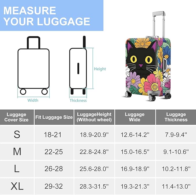 ANNA QUEEN Travel Luggage Cover Suitcase Protector Suitcase Cover Anti-Scratch,Stretchable Bag Cover Washable Durable Polyester