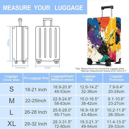 Luggage Cover Washable Suitcase Protector Anti-scratch Suitcase cover Fits 20-34 Inch Luggage (Watercolor, XL(32-34inch suitcase))