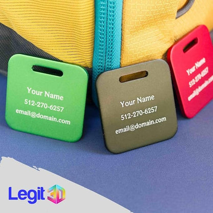 Custom Metal Luggage Tags (3 or 6 Pack) - Personalized Unique Suitcase & Backpack Travel, Durable, Waterproof & Heavy Duty (Red)