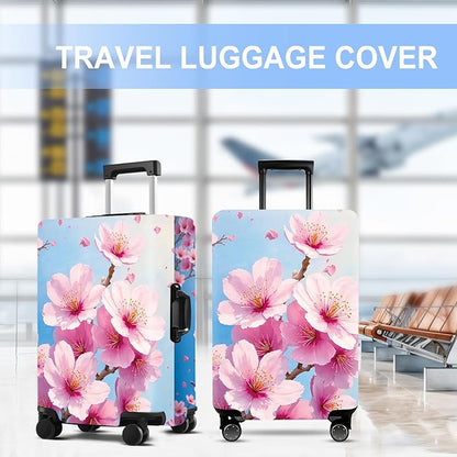 Luggage Cover Washable Suitcase Protector Anti-Scratch,Stretchable Fit for 20-34Inch Luggage Durable Travel Bag Cover with Zipper Closure (Peach blossom, XL(fits 32-34Inch suitcase))