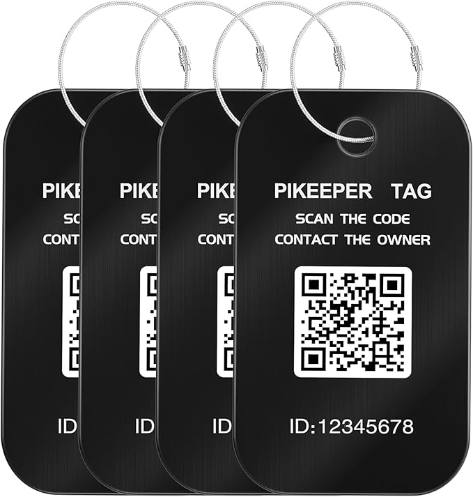 Smart Luggage Tags with QR Code Location Display - Customizable Tags with Privacy Protection for Lost & Found, 4-Pack Waterproof & Durable Travel ID Labels for Suitcases & Backpacks