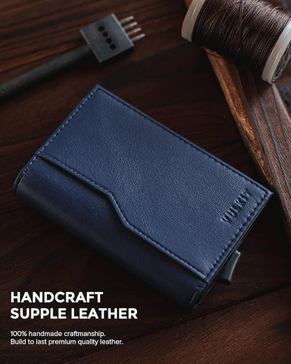 VULKIT Card Holder Wallet with Double ID Windows RFID Blocking Pop Up Wallet Minimalist Design for 12 Cards