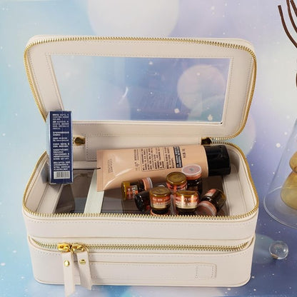 SANHECUN Clear Travel Toiletry bag Toiletry Case Carry on Travel Accessories Bag Makeup Bag(White, SHC-TL-2)