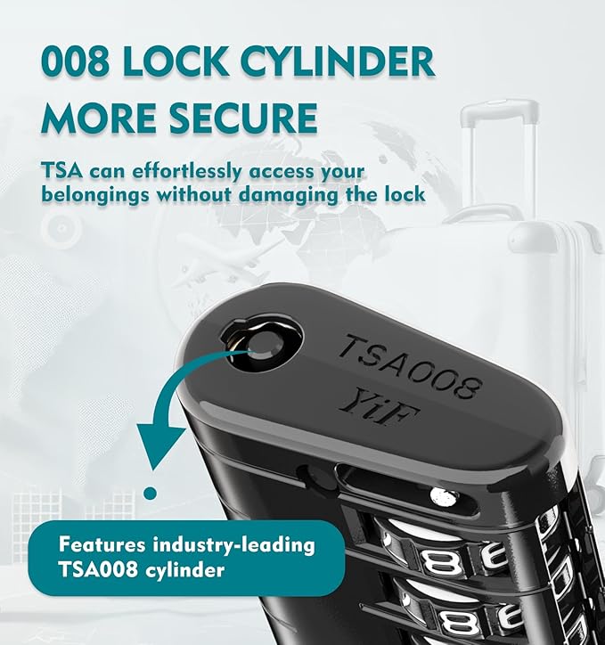 ANVIL 4 Digit Luggage Locks, TSA Locks for Luggage, Advanced TSA008 core, Alert Indicator for Your Travel Lock, Suitcase Lock. (4, 4 Colors)