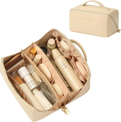 Travel Makeup Bag Toiletry Bag for Women Large Cosmetic Travel Bag Makeup Storage Box Skincare Organizer Vanity Organizer Bag Multi-Function Makeup Organizer with Compartments Travel essentials