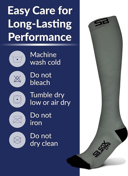 SB SOX Lite Compression Socks for Men & Women (15-20mmHg) – Best Compression Socks for Travel, Sports, and Daily Wear - XXL Sizes too!