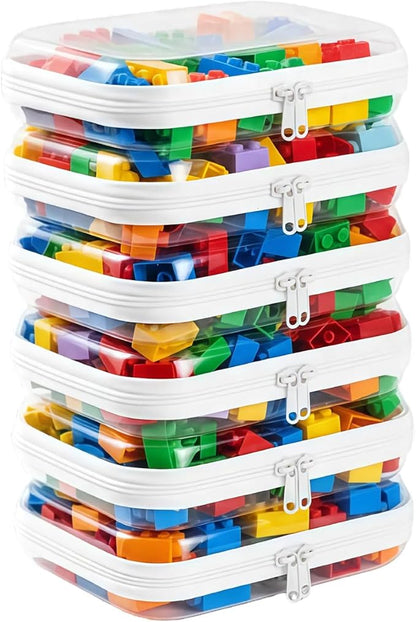 6 Pack Medium Clear Hard Shell Zipper Pouches, 7.8×6.3in (20×16cm) Clear Zipper Bags, Hard Case Pouches for Purse & Diaper Bag Organizer,and Travel Essentials (6M-)