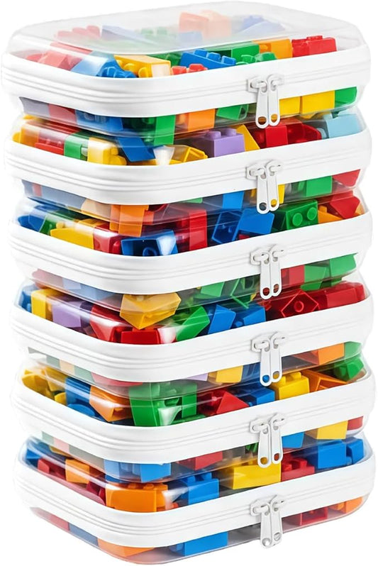 6 Pack Medium Clear Hard Shell Zipper Pouches, 7.8×6.3in (20×16cm) Clear Zipper Bags, Hard Case Pouches for Purse & Diaper Bag Organizer,and Travel Essentials (6M-)