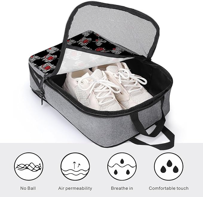Portable Travel Shoe Bag with Zipper Foldable Sneaker Shoe Organizer Bag Lacrosse American Flag Lightweight Sneaker Bags