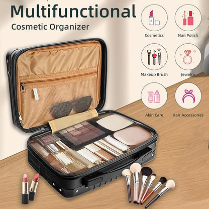 14inch Hard Shell Cosmetic Organizer Travel Train Hand Luggage Small Portable Carrying Suitcase Makeup Case Bag for Women Toiletry