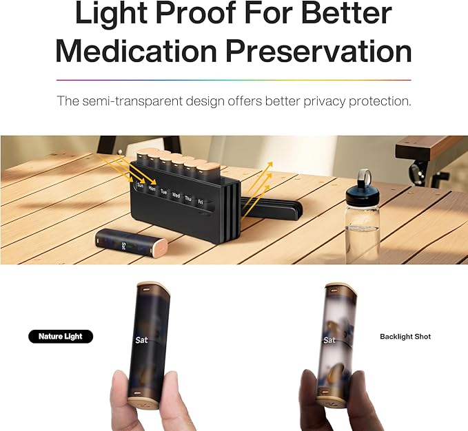 Weekly Pill Organizer 2 Times a Day - Am Pm Pill Box 7 Day, Large Twice Medicine Pill Case for Daily Medication, Vitamins, Fish Oils, Supplements Portable Week Pill Holder Container, Latte