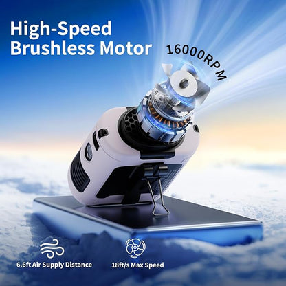 Socool 10000mAh Portable Waist Fan Clip on Wearable Belt Personal Fan Rechargeable Battery operated With 5 Speeds & Flashlight Neck Hands-Free 40H Cooling For Outdoor Camping Travel (Pink）