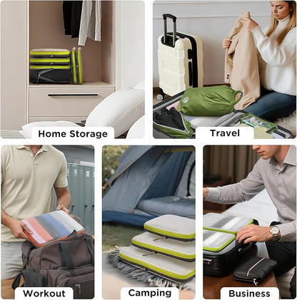 Cipway Mesh Compression Packing Cubes, Ultralight See Through Luggage Organizer Bags, Travel Essentials for Carry on Suitcase（3 Pcs,Blue）