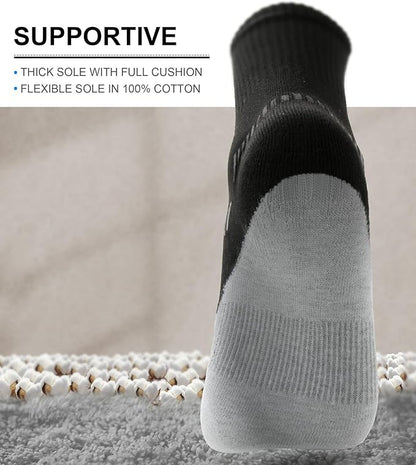 BULLIANT Compression Socks for Men 6Pairs, Athletic Crew Socks Cushioned For Men Sports Running-Arch Support