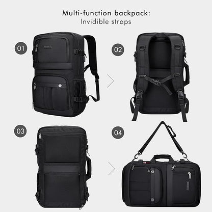 WITZMAN Carry on Travel Backpack for Men Women Laptop Backpack with USB Charging Port Airline Approved(B683 Classic Black)