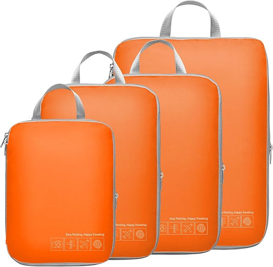 Cambond Compression Packing Cubes for Travel - Lightweight Expandable Travel Bags Luggage Organizers Travel Essentials Compression Cubes for Travel Space Saver for Carry on Suitcases Organizer