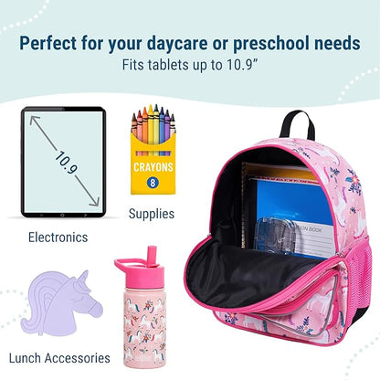 Wildkin 12-inch Kids Backpack – Padded, Adjustable, Ideal for Daycare & Travel - Magical Unicorns