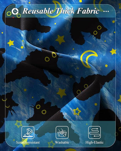 Slohif Luggage Cover for Suitcase Tsa Approved Protector - Luggage Sleeve Large Suit Case Cover Travel Stretch Baggage Case Protective Washable Fit 31-32 Inch Black Cat XL