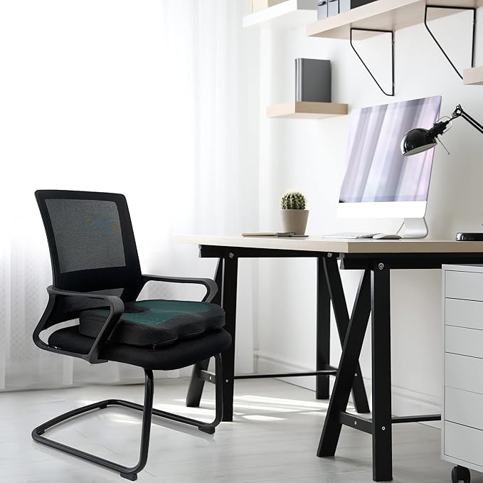 Amazon Basics Comfortable Seat Cushion for Office Chairs, Gel Enhanced Memory Foam, Black