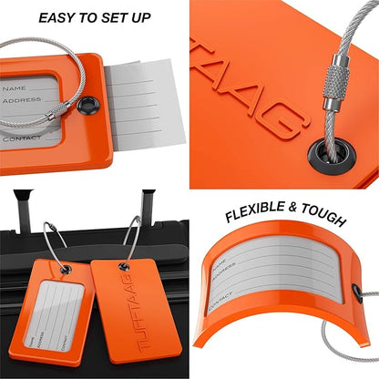 Luggage Tags Business Card Holder by TUFFTAAG - Durable Travel ID Bag Tag, Secure & Flexible, Perfect for Suitcases, Backpacks, and Carry-Ons, Easy Identification