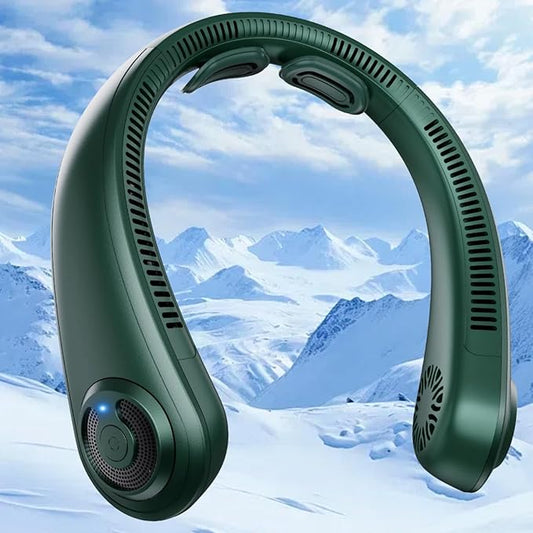 Neck Fan - Portable Neck Fan with Neck Support, 5 Speeds, All Around Airflow, Hand-free Bladeless Personal Cooling Fans, Rechargeable Wearable Fan for Outdoor and Indoor, Festival Gifts for Men Women