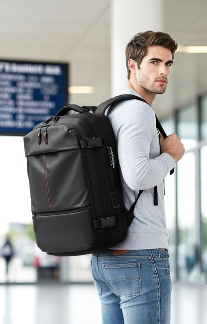 Vacuum Seal Backpack Travel with Built-in Pump 80L Expandable Travel Backpack with Vacuum System, TSA Lock Water Resistant Carry-On Backpack