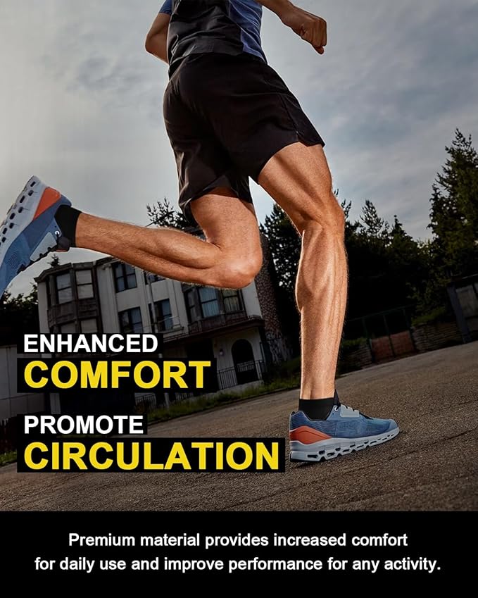 5 Pairs Copper Compression Socks for Women & Men - Ankle Plantar Fasciitis Arch Support Running Socks for Athletic