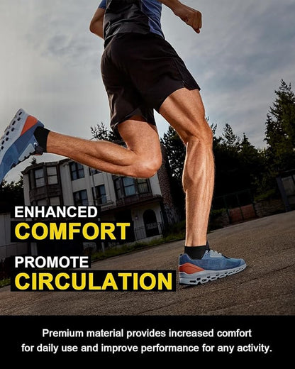 5 Pairs Copper Compression Socks for Women & Men - Ankle Plantar Fasciitis Arch Support Running Socks for Athletic