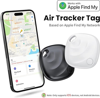 Air Tracker Tags-4 Pack, Smart Bluetooth Tracker Works with Apple Find My (iOS Only), Tracking Tag with Lanyard, Item Finder for Luggage, Key, Suitcases, Replaceable Battery(Not for Android Devices)