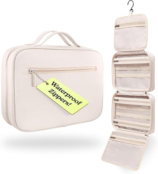 VANDEL Waterproof Hanging Toiletry Bag for Travelling, Hanging Makeup Organizer Bag, Cosmetic Travel Bags for Women Travel Toiletry Bags, Makeup Case Toiletries Organizer Hygiene Bathroom Shower Caddy