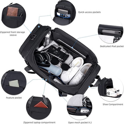 ARCTIC HUNTER AH Gym Bags for Men Women, 42L Large Travel Duffle Bag, Carry On Bag for Airplanes with Shoe Compartment for Sports, Weekend Trips, Overnight and Camping - Black