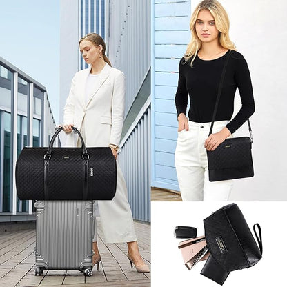 Convertible 2-in-1 Garment Bags for Travel, Carry On Garment Duffle Bag With Shoe Compartment Large Weekender Bag for Women Men Hanging Suitcase Suit Travel Duffel Overnight Bags 4pcs Set