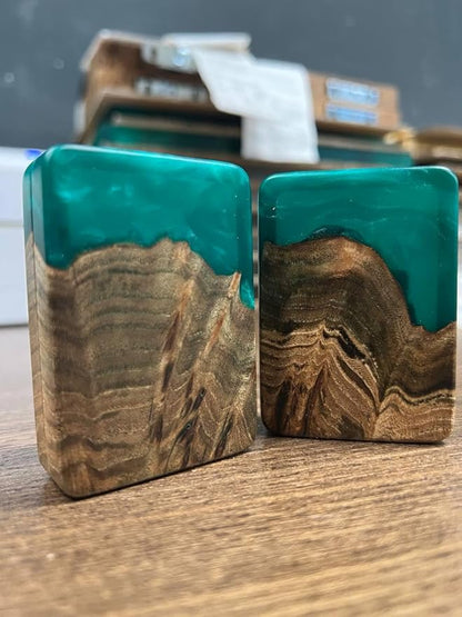 RWA Slim Engagement Ring Box for Proposal – Unique Wedding Ring Holder & Jewelry Display Case – Travel Jewelry Organizer, Ring Bearer Box, Proposal Gift, Wedding Ring Box for Ceremony, FLIP green