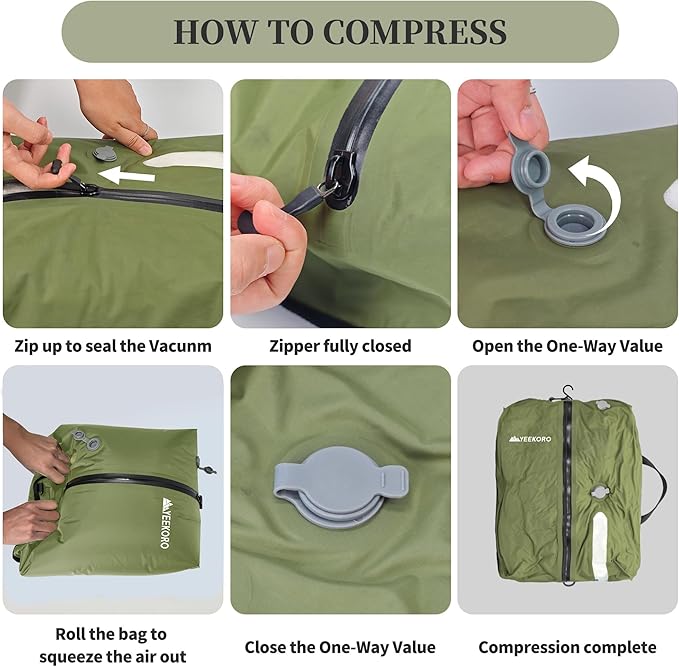 Vacuum Bags for Travel, Professional IP67 Reusable Vacuum Compression Bags for Travel Suitcases and Backpack, Durable Space Saver Bag (1 PACK, No Pump)