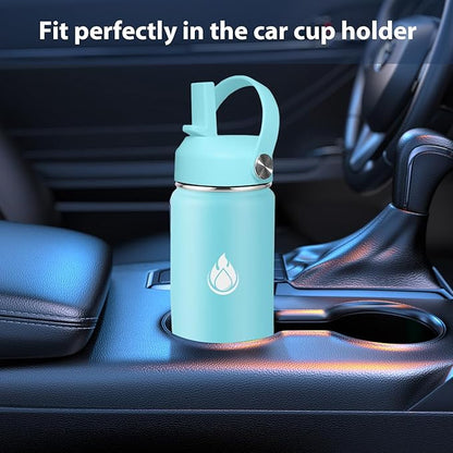 SENDESTAR Stainless Steel Water Bottle, Wide Mouth Water Bottle 40 oz with Straw Lid, Spout Lid, Double Wall Vacuum Insulated Leak Proof, Keeps Liquids Hot or Cold (Mint)