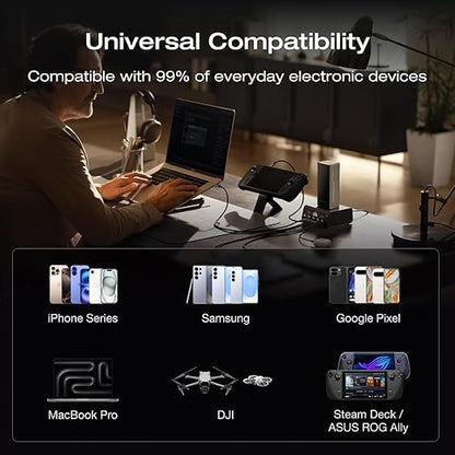 EF ECOFLOW Rapid Pro Power Bank 20000mAh, 230W Max Output with 100W Built-in Cable, 4-Port Portable Charger, Up to 120W Charging Power, Compatible with iPhone 17/16/15/14, Samsung, Laptop and More