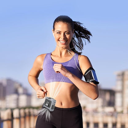 Portable Fan Wearable Personal Fan with 5 Speed Max 55 Working Hours Low Noise Portable Neck Fans Cooling Waist Fans for Camping Traveling LED Power Display 10000mAh Rechargeable (Gray)