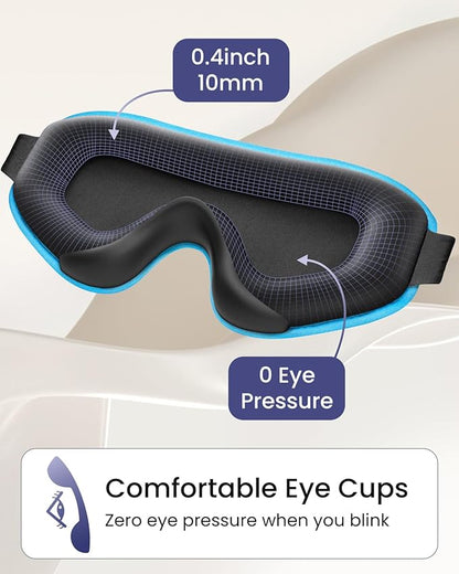 WAOAW Sleep Mask for Men Women: Blackout Eye Masks for Sleep - 3D Breathable Soft Comfortable Eye Mask for Travel - Adjustable Light Blocking Night Masks for Sleeping