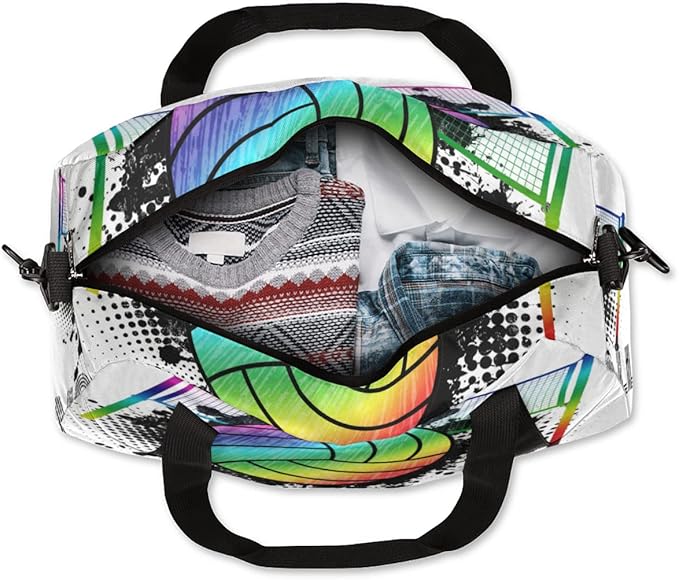 Volleyball Sport Ball Gym Duffle Bag for Kids,Sports Bag for Teens Boys & Girls Small Waterproof Overnight Weekender Carry School Practice Travel Bag